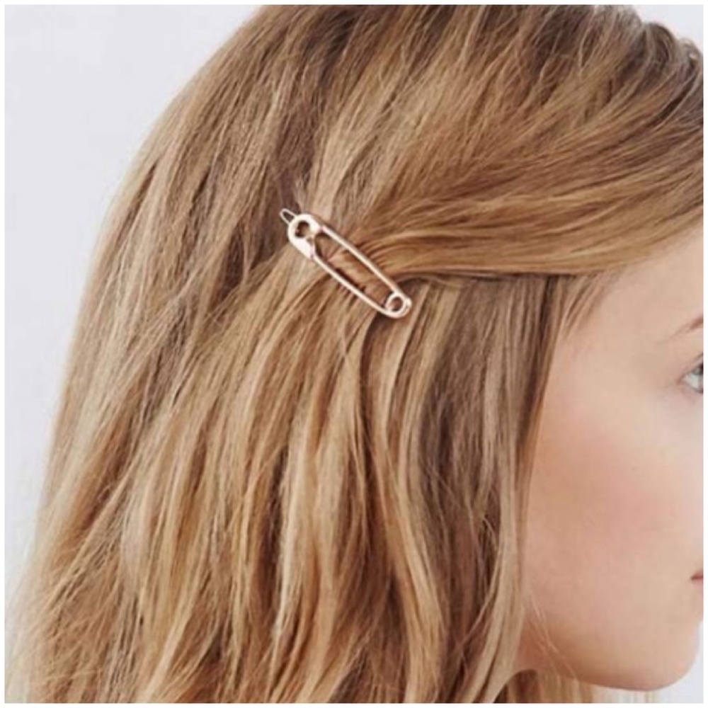 3 pack safety pin hair barrette